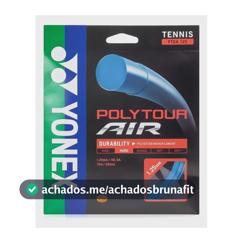 Corda Yonex Poly Tour Air 16l 1.25mm Durabilidade E Controle Cor Azul Espessura 1.25 mm
