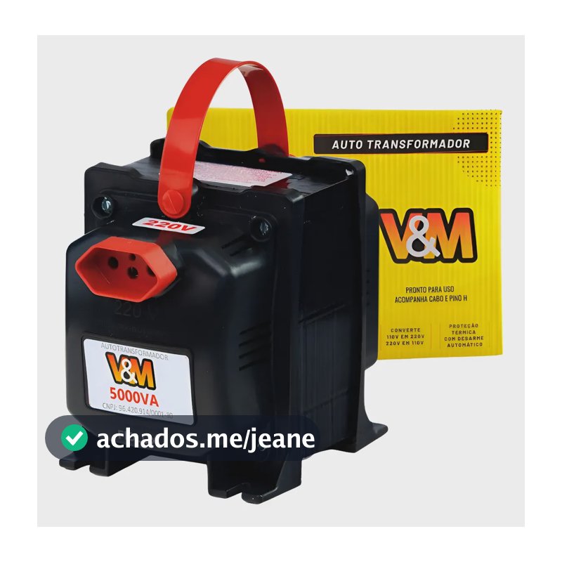 Transformador 5000va V&m 110 220 E 220 110 Tomada De 3 Pinos Tripolar (3 Pinos)