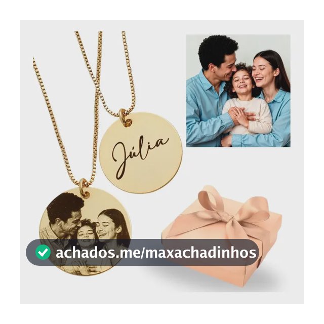 Colar Feminino Personalizado Com Foto Gravação Nome Presente