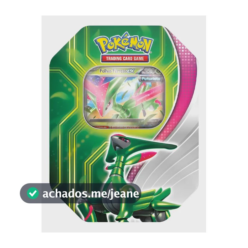 Lata Pokemon - Batalha Paradoxal - Folhas Ferreas Ex - Novo Pokemon Tcg