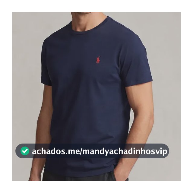 Camiseta Ralph Lauren Básica Masculina Azul Marinho Algodão