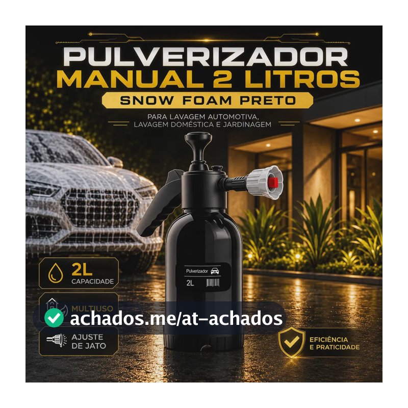 Pulverizador Manual 2 L Snow Foam Profissional Com 3 Bicos para Espuma Ativa