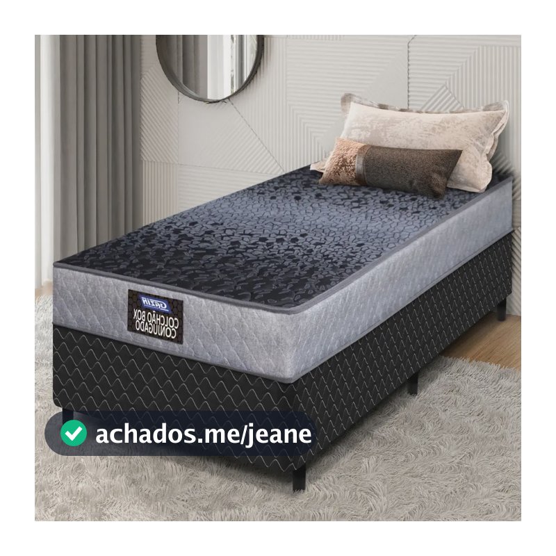 Cama Box Conjugado Solteiro King 98cm Supreme Gazin Cor Natural/cinza