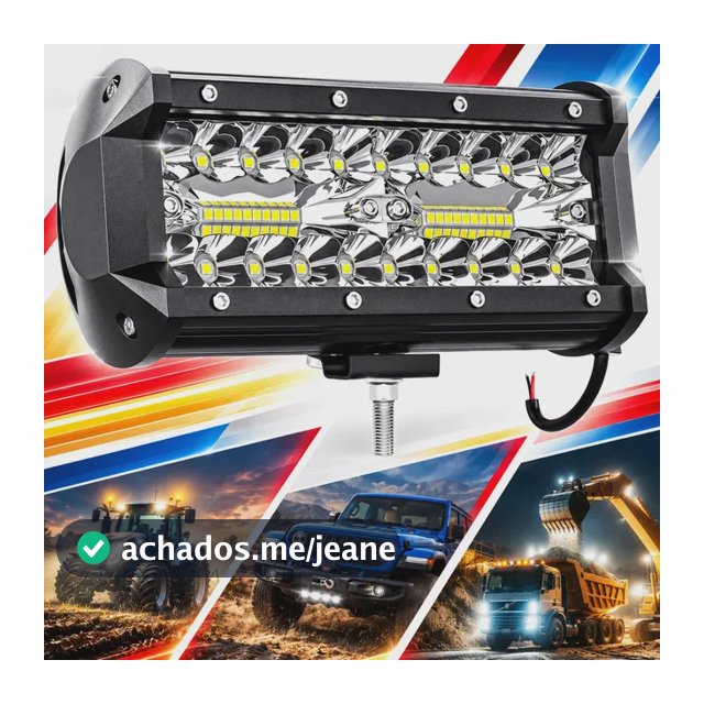 Farol Led Barra Potente 120w Off Road 4x4 Jeep Caminhão Moto