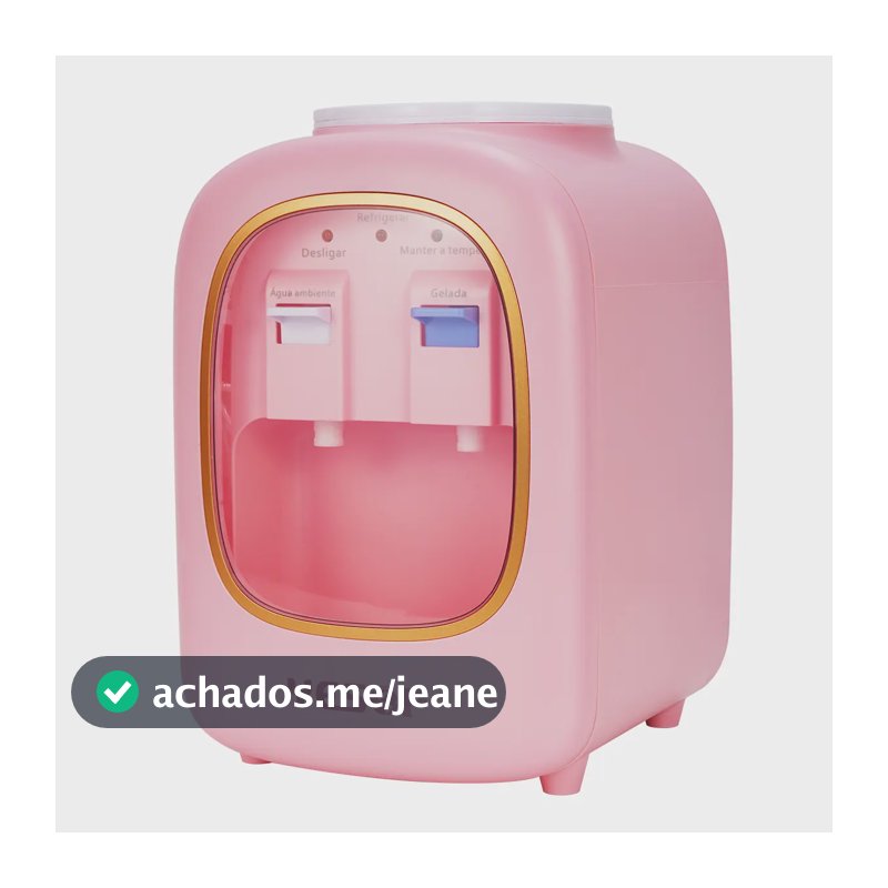 Bebedouro De Água Gelada Natural Bivolt com Porta Transparente Anti-Poeira Para Casa e Escritório Yesop Rosa