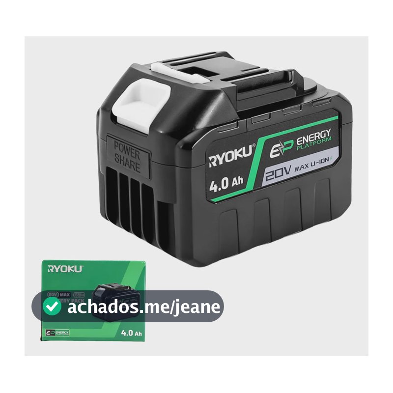 Bateria De Íon De Lítio 20v Ryoku Para Ferramentas Elétricas
