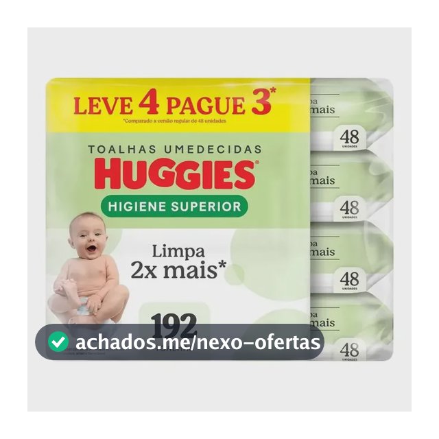 Lenços Umedecidos Huggies Higiene Superior - 192 unidades