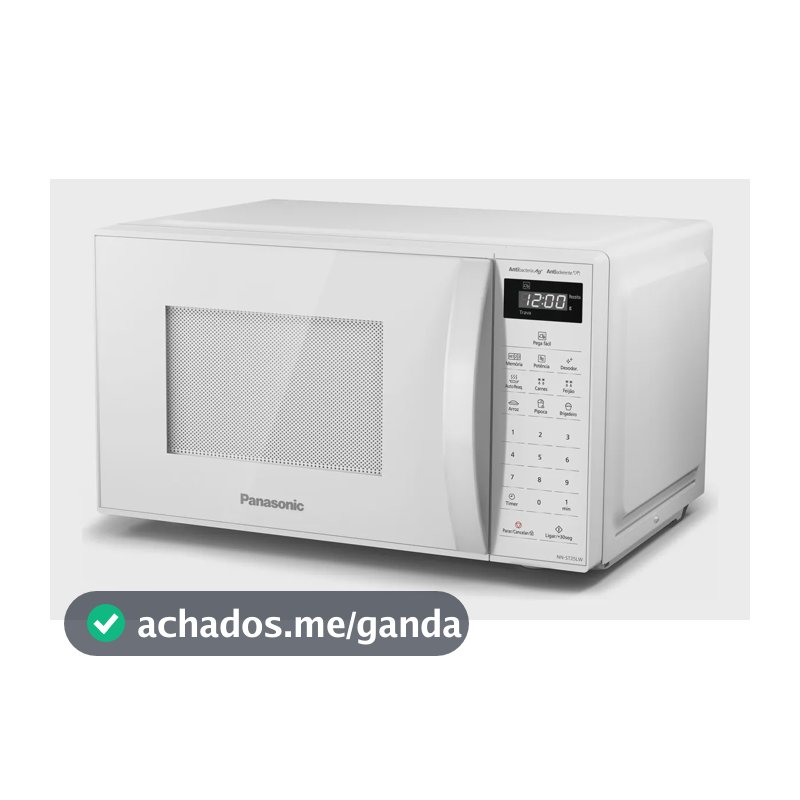 Microondas Panasonic Tecnologia Antibactéria AG 21L Branco - NN-ST25LWRU
