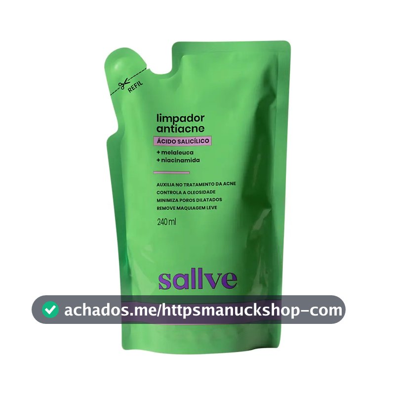Refil Limpador Facial Antiacne Sallve 240ml Momento de aplicação Dia/Noite Tipo de pele Oleosa