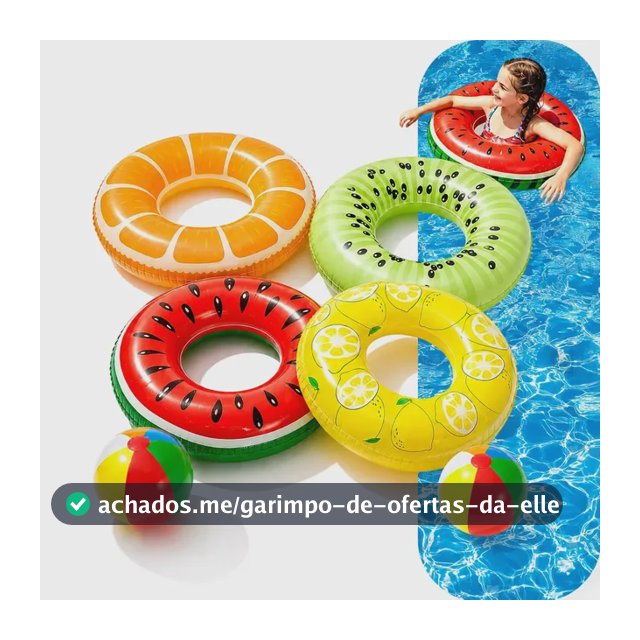 Kit Com 4 Boias Infláveis de Frutas e 2 Bolas Para Piscina e Praia