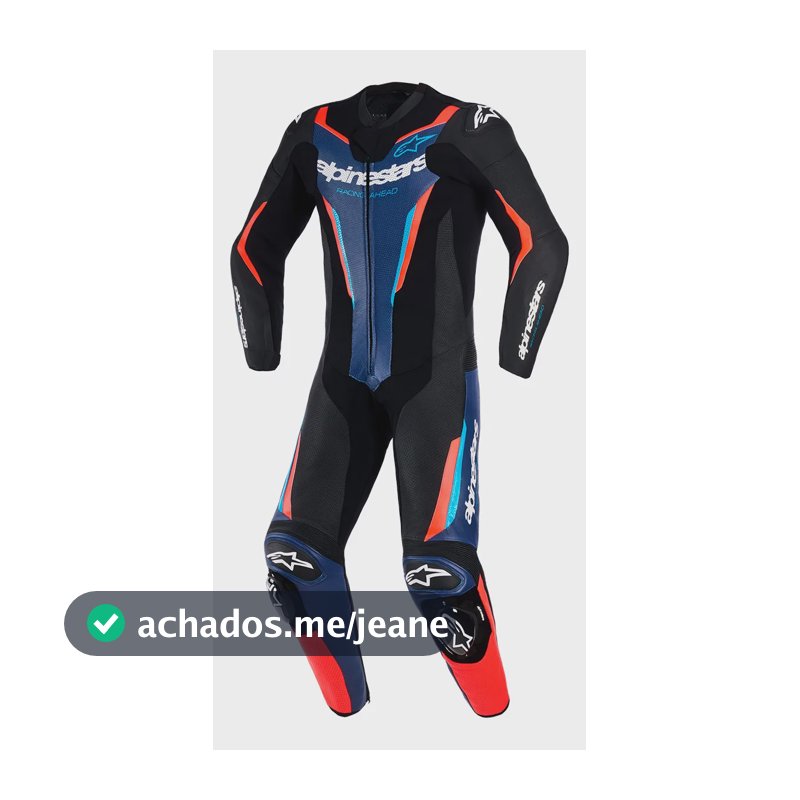 Macacão Alpinestars Gp Force V2 1 Peça Azul Vermelho L Preto, Azul E Vermelho