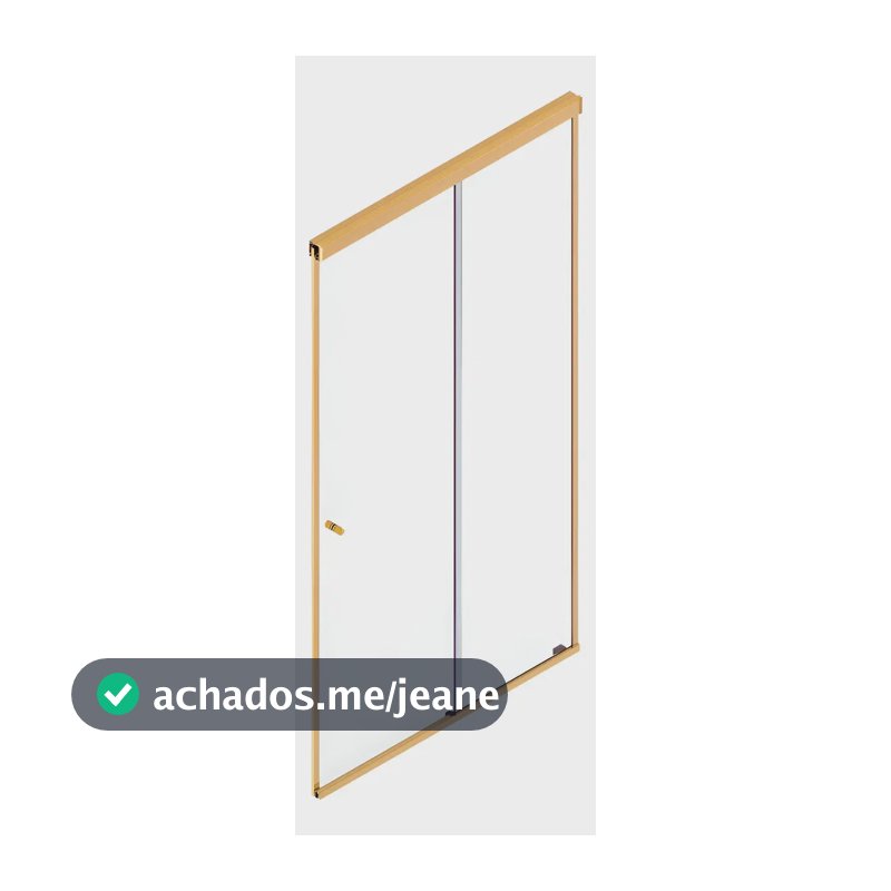 Kit Box Banheiro Quadrado Gold Dourado S/vidro 1,50x2,60 Dourado