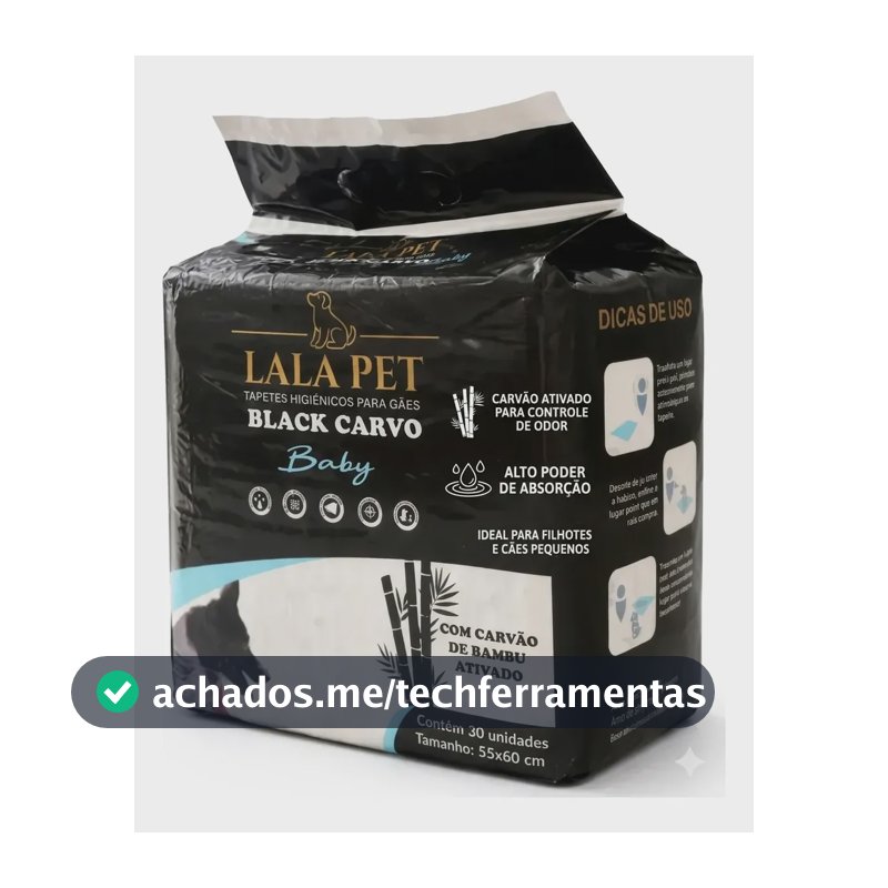 Lalapet Baby Carvão Bambu Ativado Tapete Higiênico 55x60 Cinza