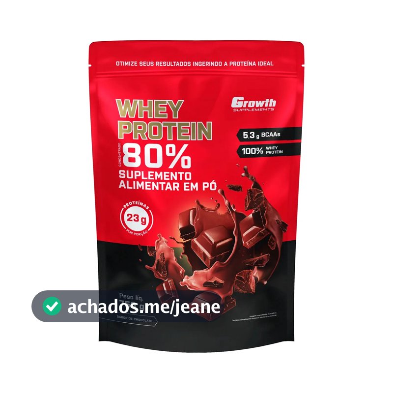 Whey Concentrado 750g Growth Supplements - Variados Sabores Chocolate