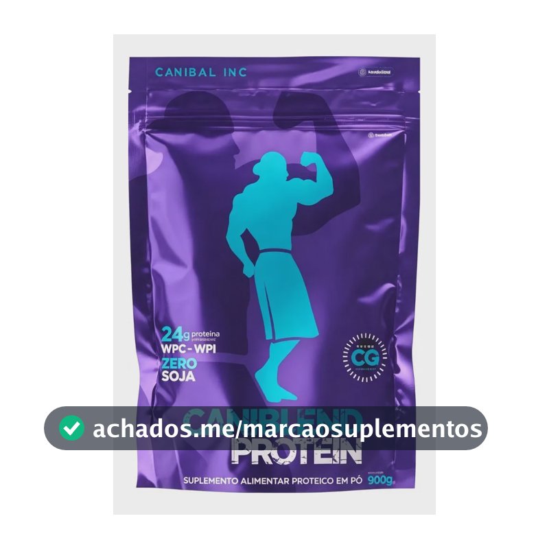 Whey Isolado Concentrado Caniblend Morango 900g - Canibal Morango