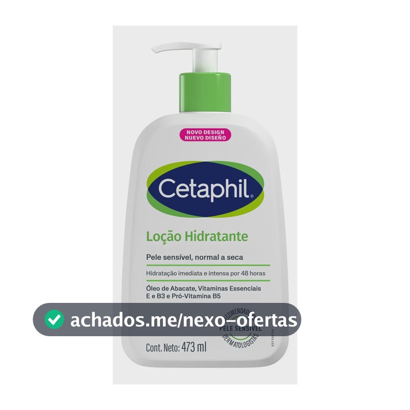 Cetaphil Loção Hidratante Corporal e Facial para Pele Sensível, Normal a Seca 473ml - Hidratação 48h