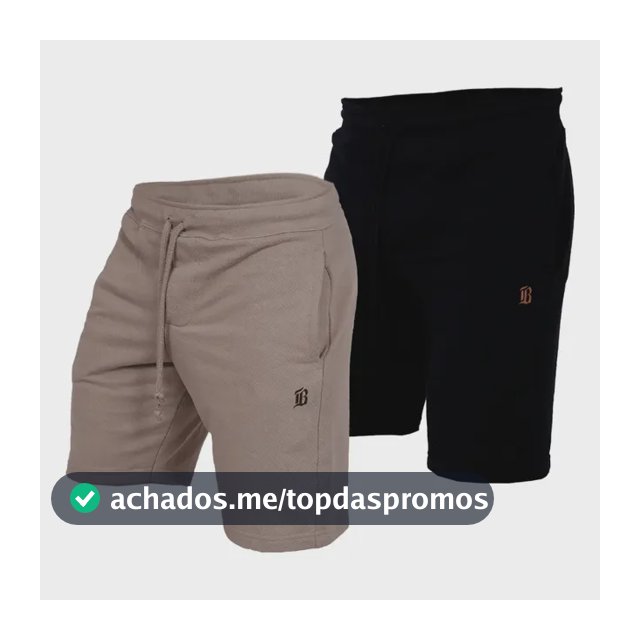 Kit 2 Bermudas De Moletom Academia  Masculino Treino 2 Cores