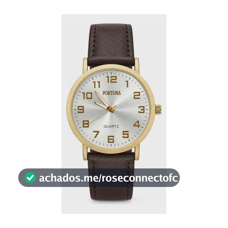 Relógio De Pulso Masculino Minimalista Old Money Fortuna Marrom Cx Dourada E Branco