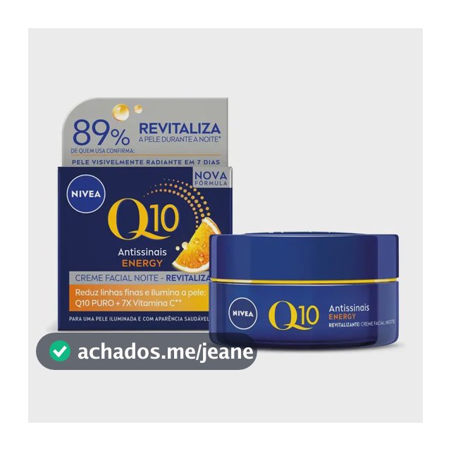 NIVEA Creme Facial Q10 Power Energy Antissinais Noite 50g
