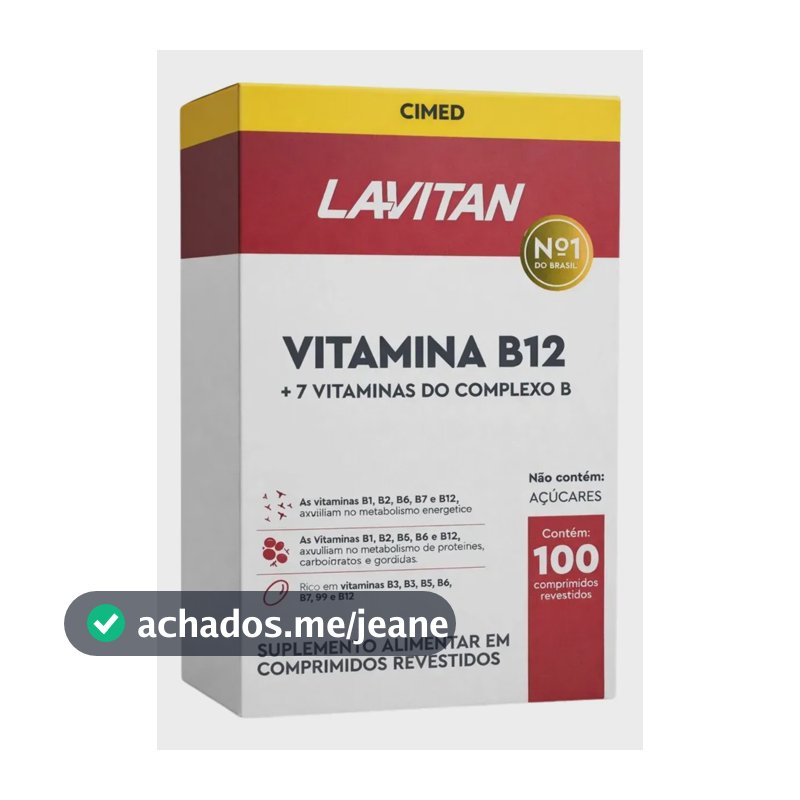 Vitamina B12 Lavitan em comprimidos Sem sabor de 100 un