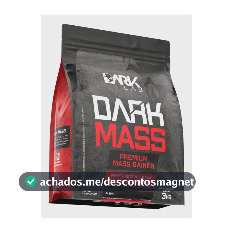 Hipercalórico Dark Mass 3kg Chocolate Branco c/ Morango Dark Lab