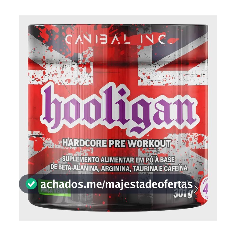 Pré-treino Hooligan da Canibal Inc. Sabor Maçã Verde, 301 g