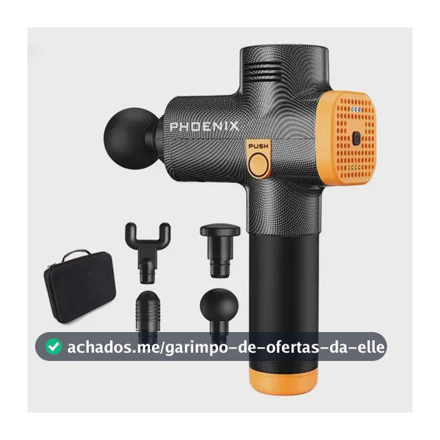 Pistola De Massagem Phoenix A2 Sem Fio Com Maleta E 20 Velocidades 127/220v Carbon Fibre 127/220v Preto/laranja