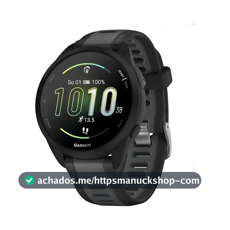 Relógio Garmin Forerunner 165 Caixa Preto Pulseira Preto Bisel Preto Desenho Da Pulseira Mesh