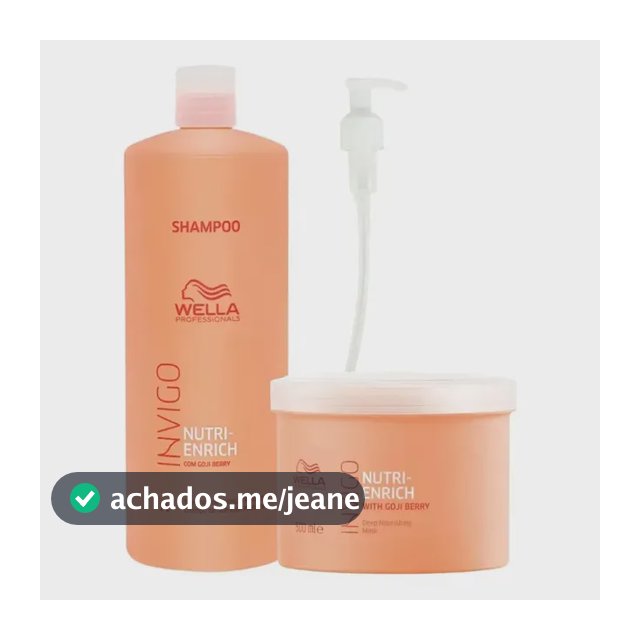 Kit Wella Nutri Enrich Shampoo 1000ml + Máscara 500ml Invigo
