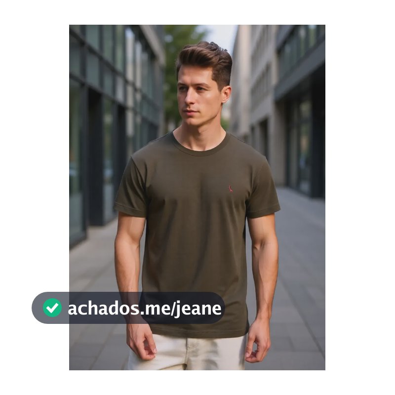 Camiseta Regular Vento Reserva Masculina Verde-musgo Liso G