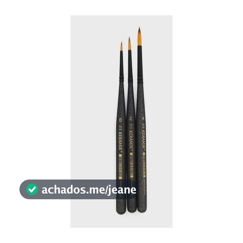 Kit 3x Pincel Keramik Mini Brush 313 Redondo N° (0, 2, 4)