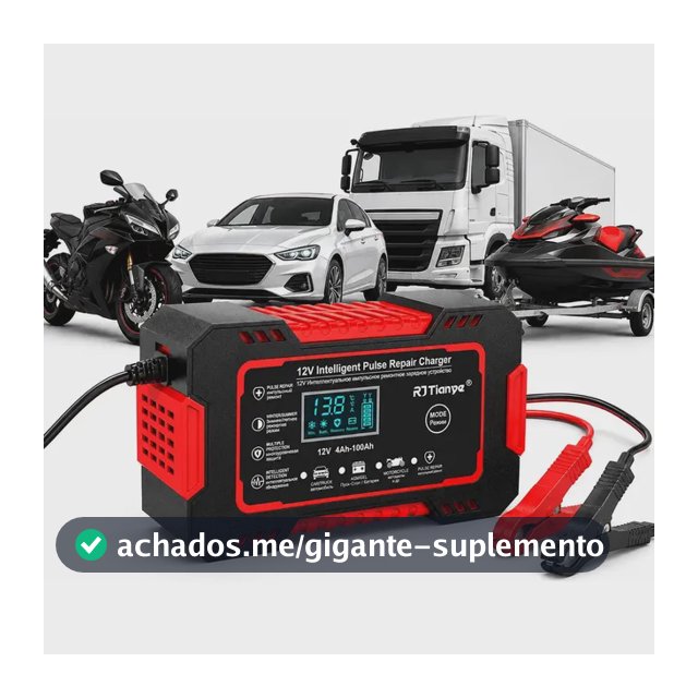 Carregador Inteligente De Bateria Automotiva 12v 6a Bivolt Recupera Baterias 4ah A 100ah Indobest Todos Veículos Moto Carro Caminhão Barco Todos Veículos Recupera Baterias 4ah A 100ah