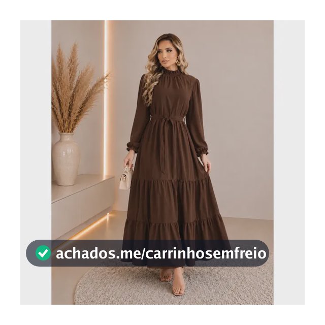 Vestido Longo Feminino Festa Moda Evangélica Manga Elegante