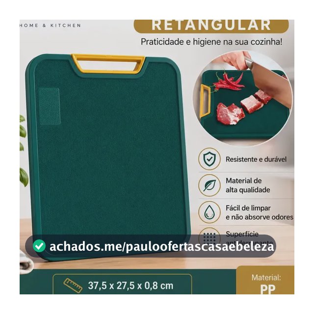 Tábua De Corte Antibacteriana Para Carnes Legumes Anti-mofo Cor Verde Retangular Decorales