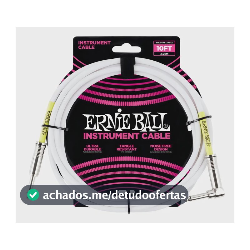 Cabo Ernie Ball Ultraflex 3,05mts Guitarra/violão/baixo