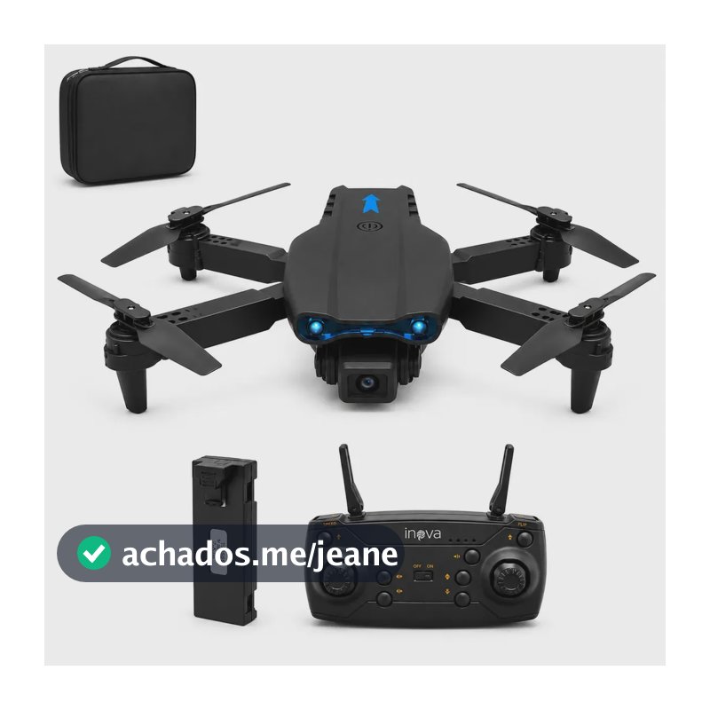 Drone E99 Câmera Dual 4k Sensor Obstaculos Manobras Com Controle Remoto Fpv Estabilidade Estavel 1 Bateria 10 minutos Preto