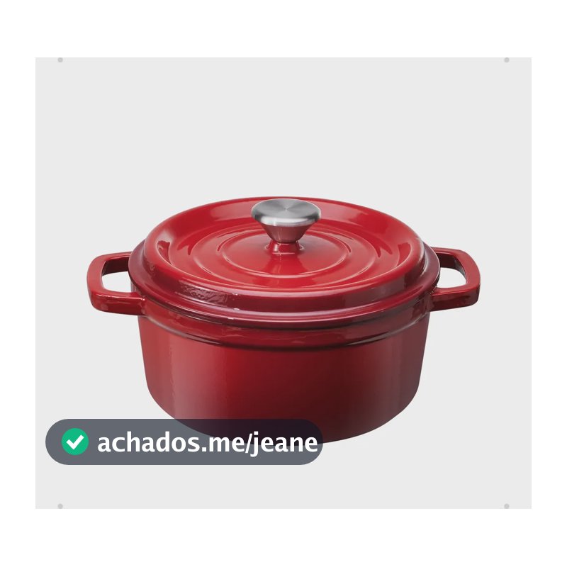 Panela Caçarola De Ferro Esmaltado 26cm Vermelho Indução Vermelho-26cm