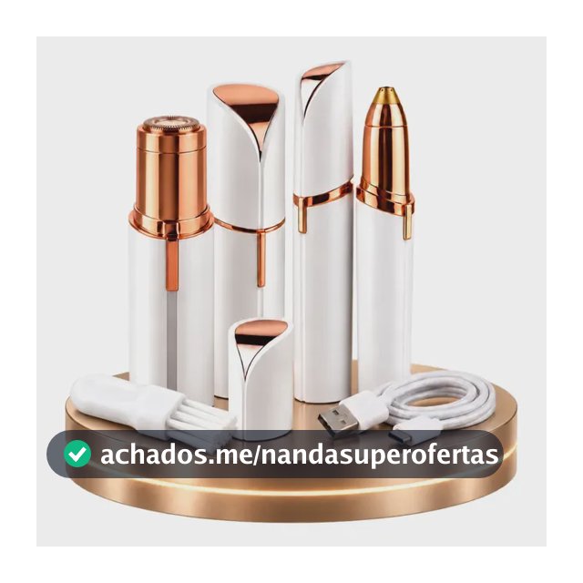 Kit Caneta Depiladora Sobrancelha + Batom Depilador Buço Recarregável Profissional Designer Facial Campus Ecom