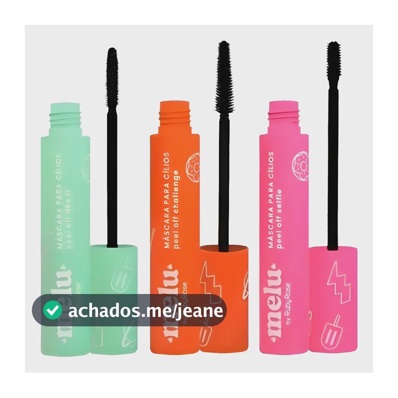 Kit 3 Mascaras Cilios Peel Off Melu Ruby Rose Rimel Preto Água