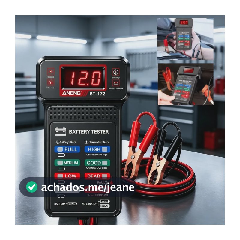Testador Medidor Teste De Bateria Alternador 12v Automotivo