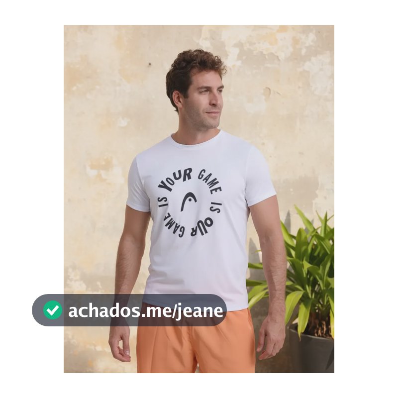Camiseta Head Tennis Dry Masculina Is Your Game Is Our Game Branco Your Game Lisa Gg