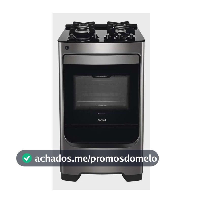 Fogão Consul 4 Bocas Inox Mesa de Vidro CFO4VAR