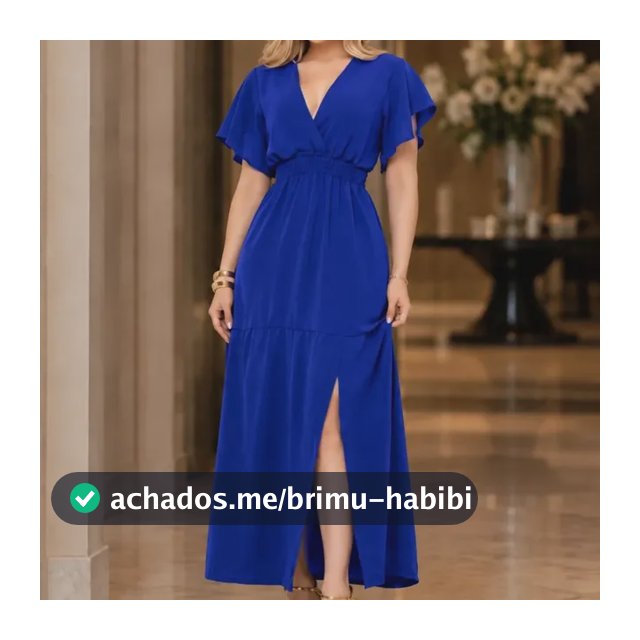 Vestido Longo Feminino Elegante Duna Fenda Lateral Festa