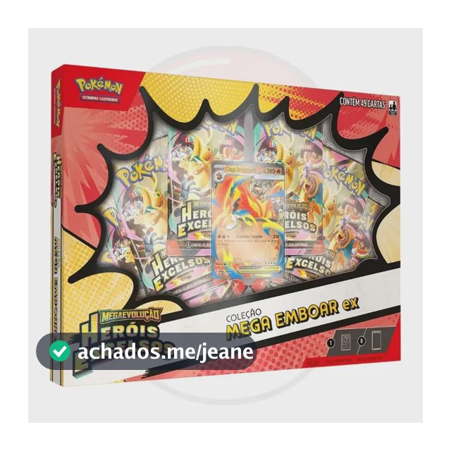 Cartas Pokémon TCG Coleção Mega Emboar ex c/49 Cards Copag