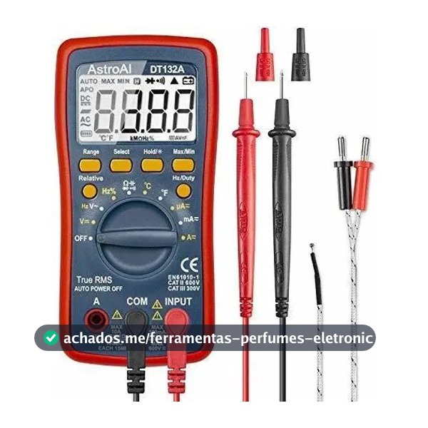 Multímetro Digital Astroai Trms 4000C Com Voltímetro 600v Cc/ca E Variação Automática Rápida Mede Com Precisão A Tensão,a Corrente,a Resistência E A Capacitância