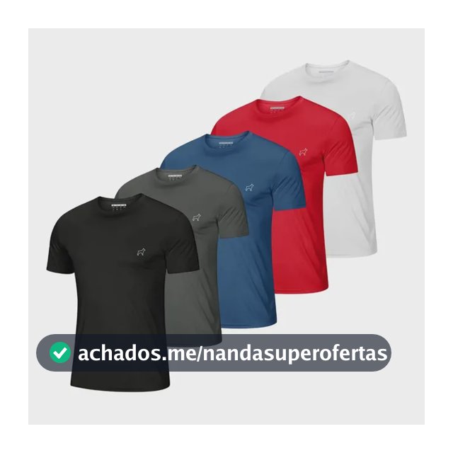 Kit 5 Camisetas Parvori Dry Fit Academia Esportes - Slim Fit