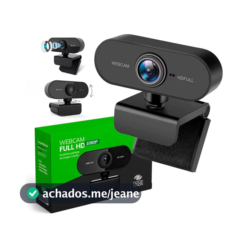 Webcam Camera Full Hd Zoom 1080p 360 Graus Videoconferencia Streamcam Web Cam Entrada Usb 2.0 Com Microfone- GoodVision