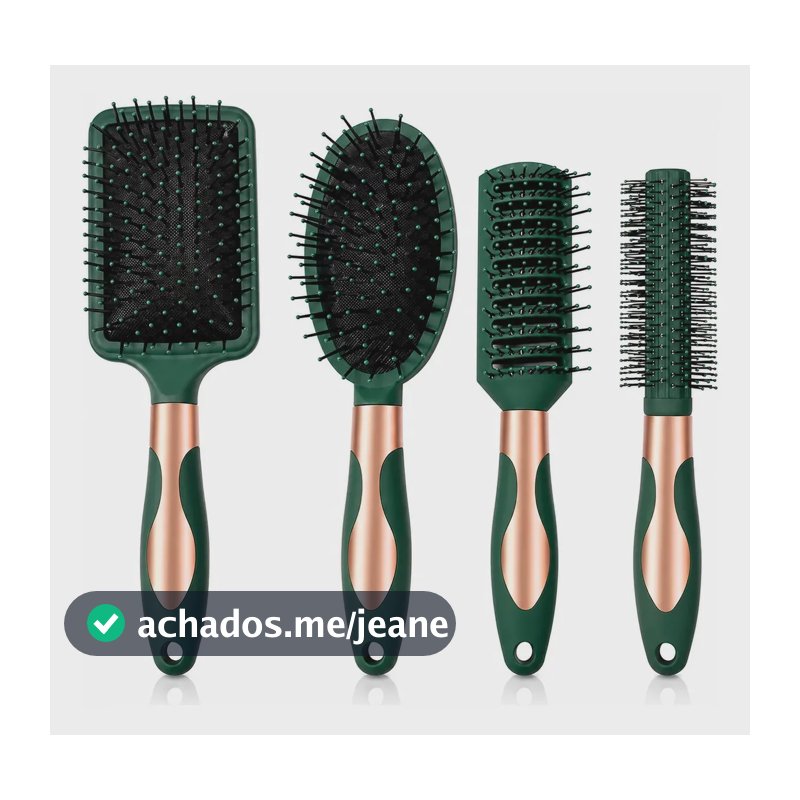 4 Peças Escovas De Cabelo Escova De Cabelo Profissional Verd Verde