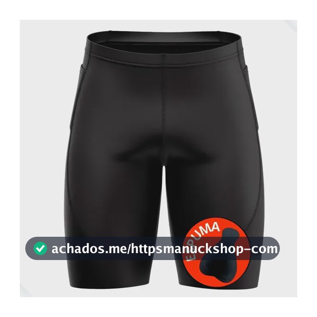 Bermuda Ciclismo Masculina Spinning Bolso Lateral Preta Bike Preto Liso M