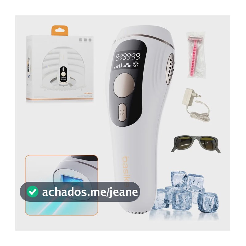 Depilador Luz Pulsada Intensa (IPL) Basike Sensacao Gelo Indolor Depilacao Definitiva 999999 Disparos 9 Niveis Rosto Corpo aparelho depilacao feminino depilação a laser laser depilacao depilacao intim